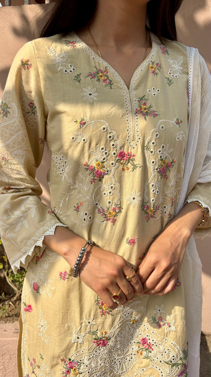 Mogra Mist Cotton Kurta Set (MK322)