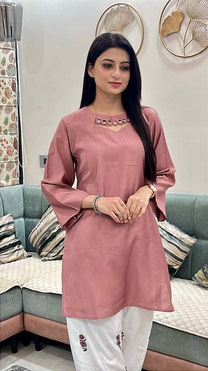 Afreen Farshi Salwar Suit. (Rust Color) (MK359)