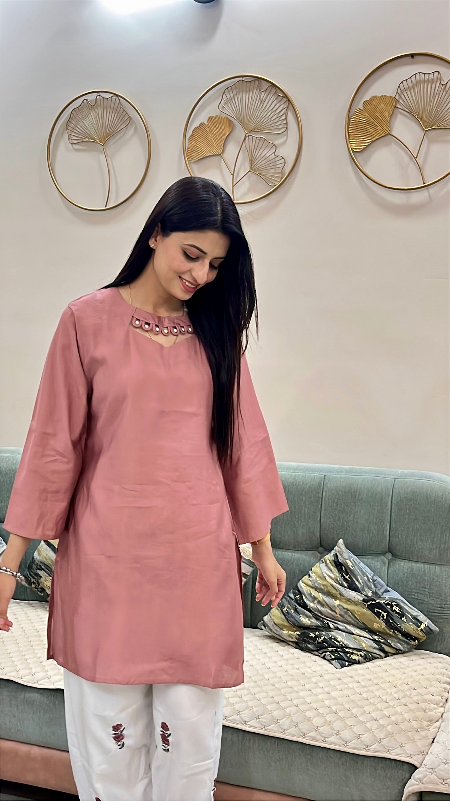 Afreen Farshi Salwar Suit. (Rust Color) (MK359)