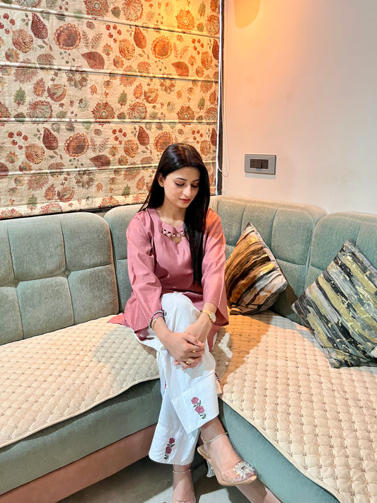 Afreen Farshi Salwar Suit. (Rust Color) (MK359)