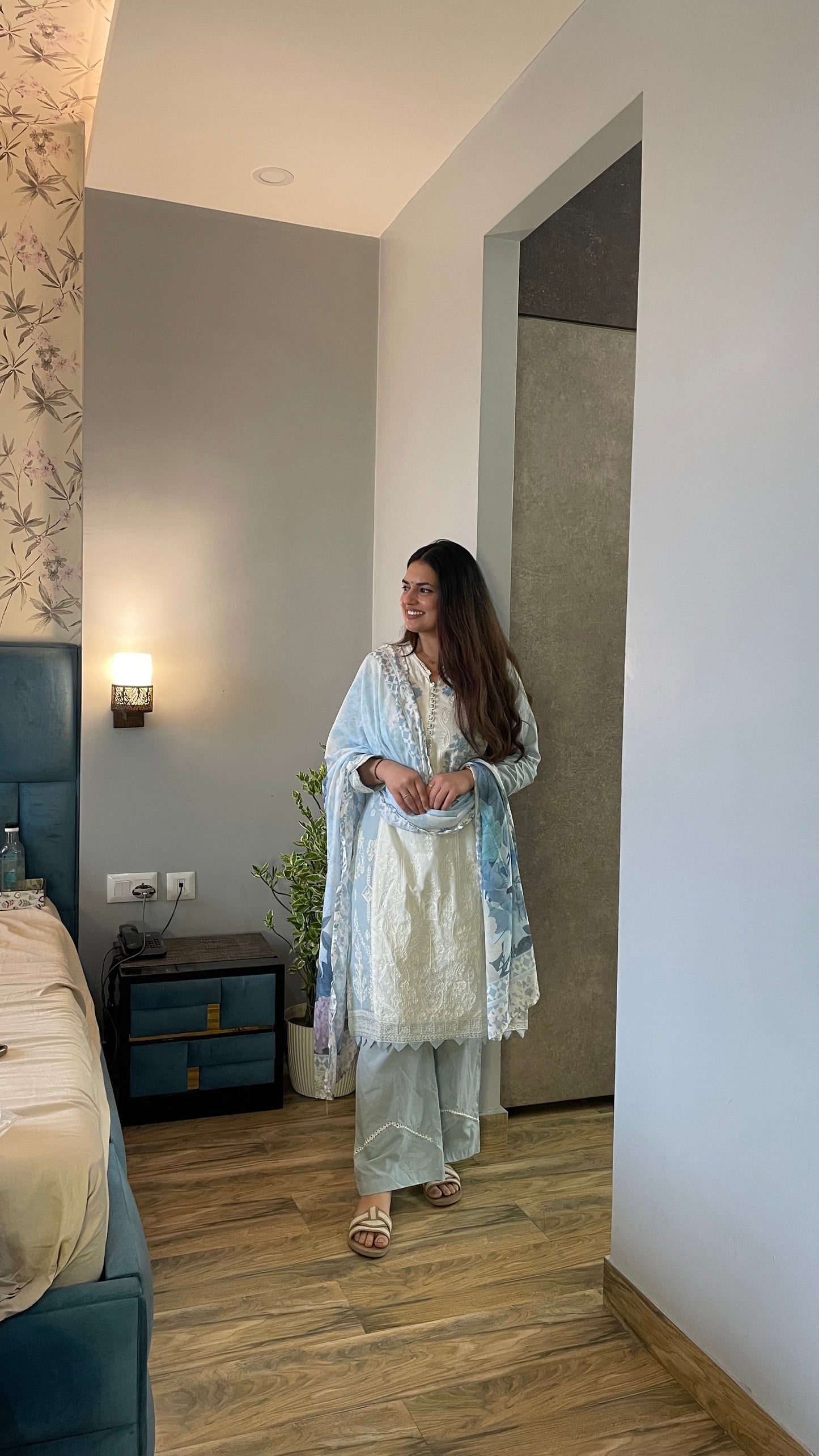 Navya Sky Cotton Kurta Set(GB345)