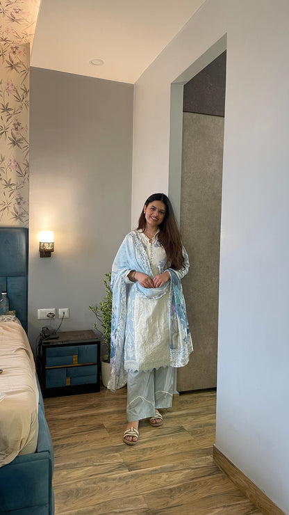 Navya Sky Cotton Kurta Set(GB345)