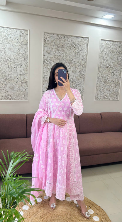 NavRoop Anarkali Suit (Pink Color) (GB387).