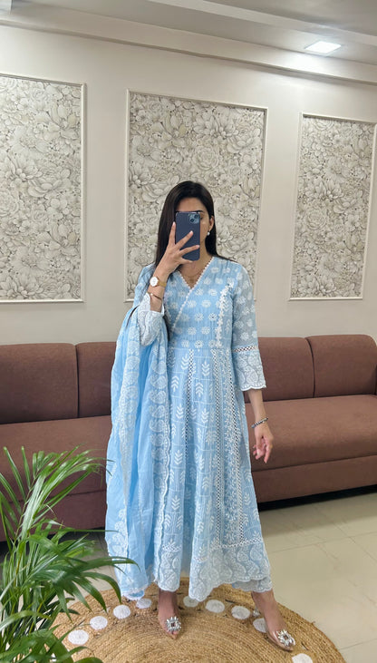 NavRoop Anarkali Suit (Blue Color) (GB387).