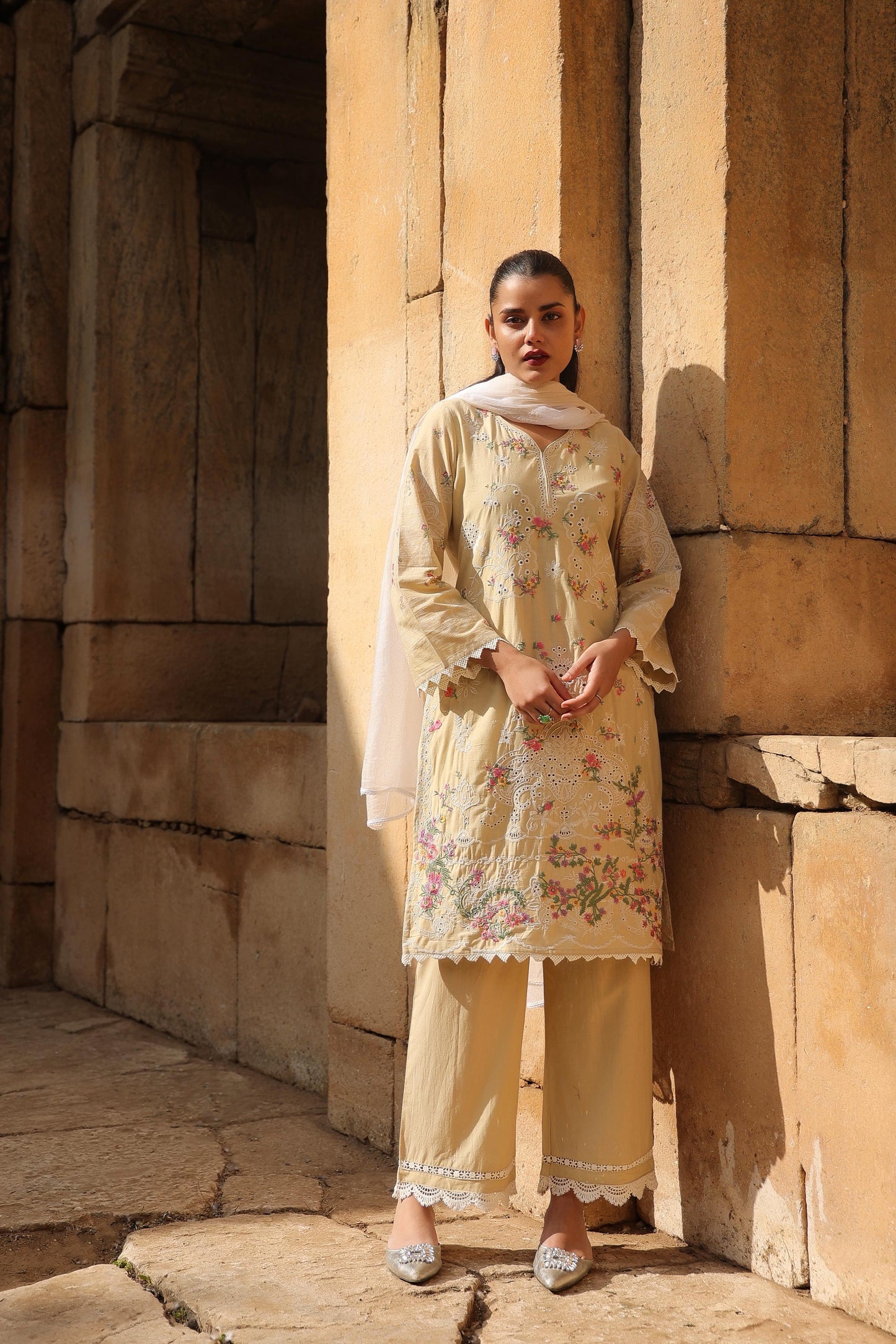 Mogra Mist Cotton Kurta Set (MK322)