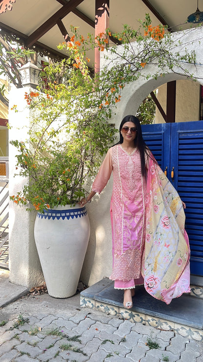 Rosy Sunset Pakistani Style Kurta Set (MK347).