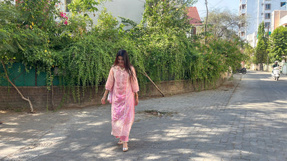 Rosy Sunset Pakistani Style Kurta Set (MK347).
