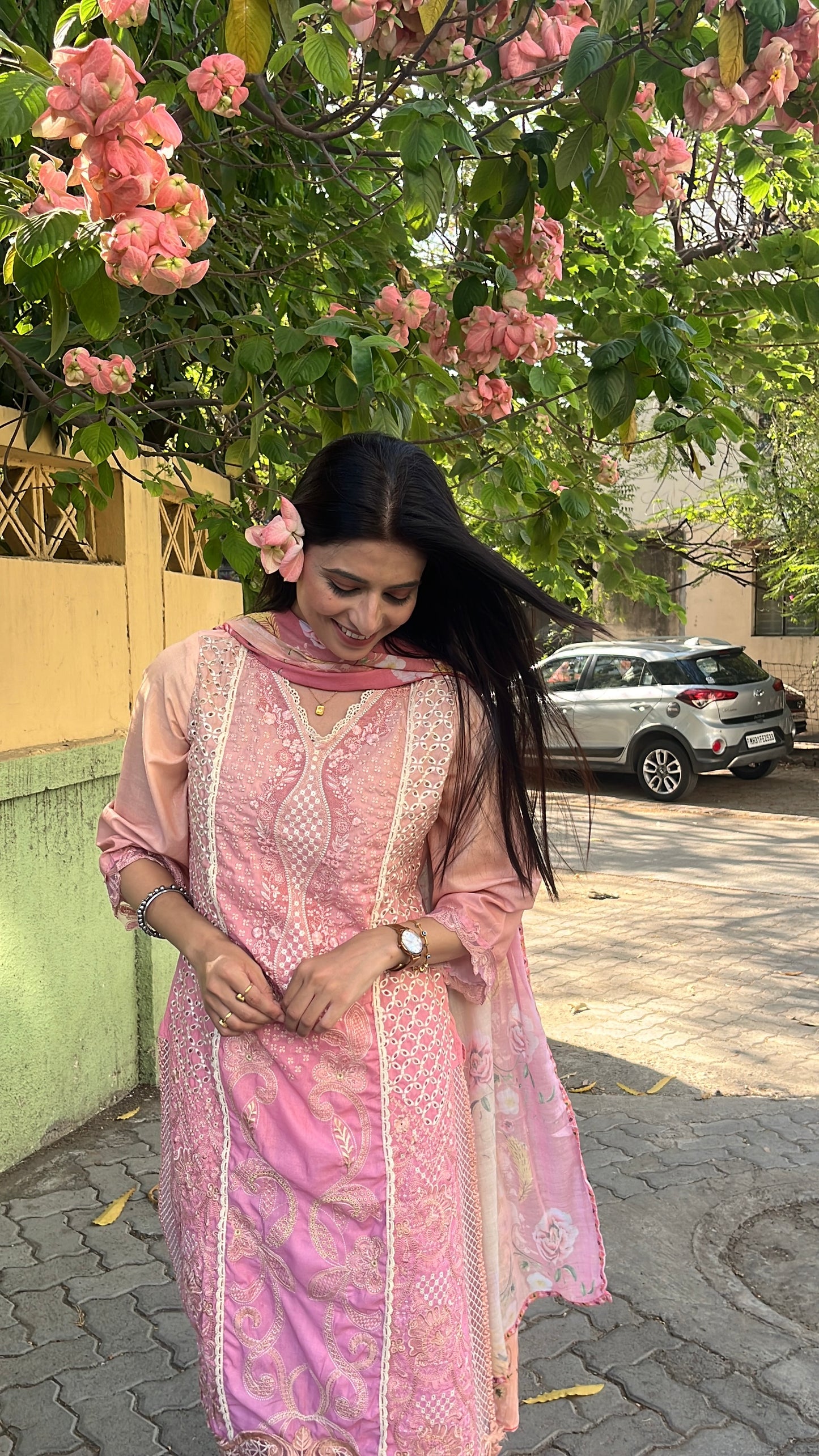 Rosy Sunset Pakistani Style Kurta Set (MK347).