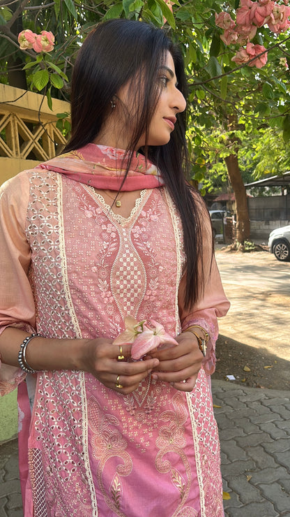 Rosy Sunset Pakistani Style Kurta Set (MK347).