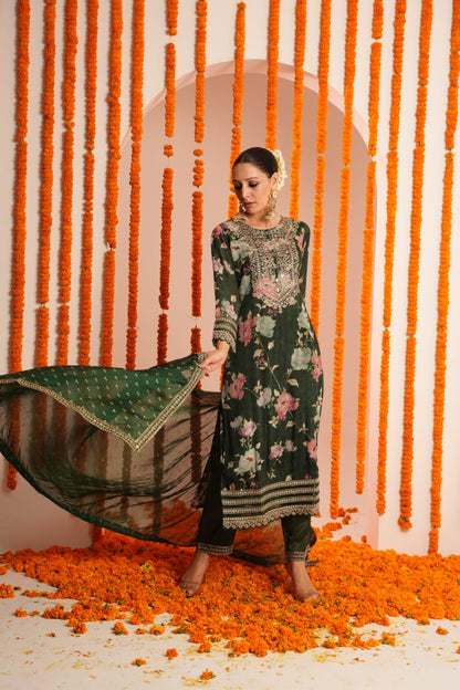 Glistening Green Kurta Set - MK162