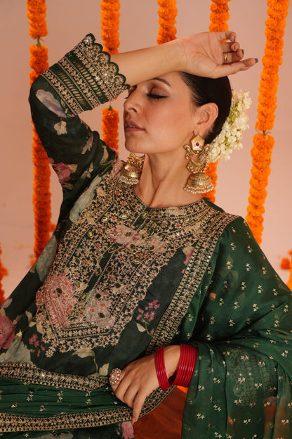 Glistening Green Kurta Set - MK162