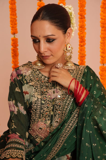 Glistening Green Kurta Set - MK162