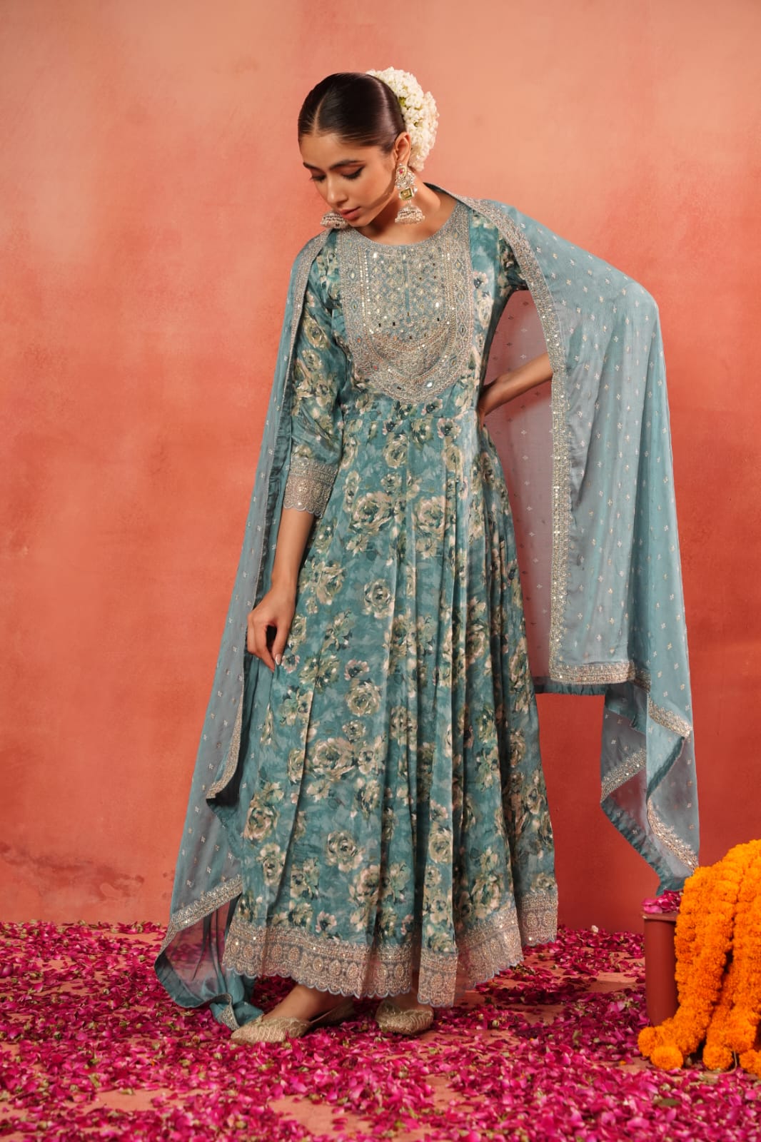 Moonlit Mist Anarkali Suit - MK172