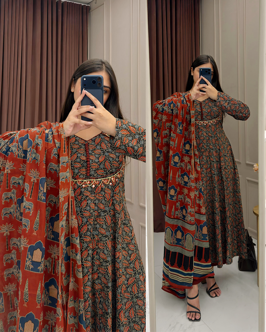 Sharmin Banjara Print Cotton Suit. (PT338)