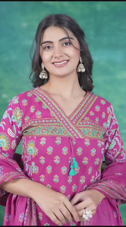 Floral Fizz Cotton Kurta Set (MK185)