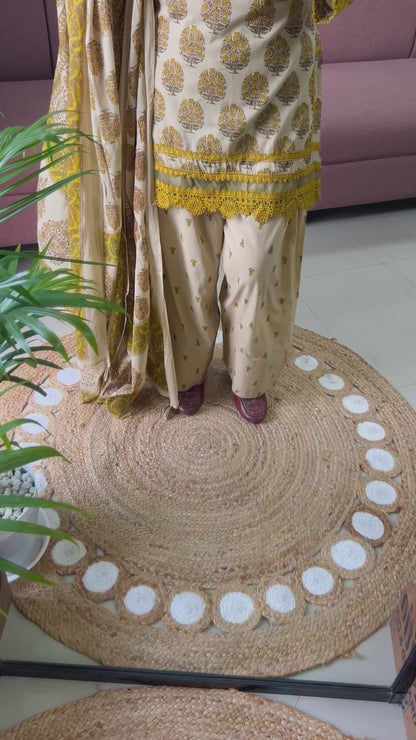Heer Farshi Salwar Suit (Yellow Color) (MK390).