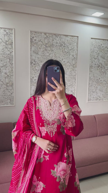 Jasleen Mul Chanderi Kurta Set (MK407).