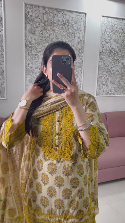 Heer Farshi Salwar Suit (Yellow Color) (MK390).